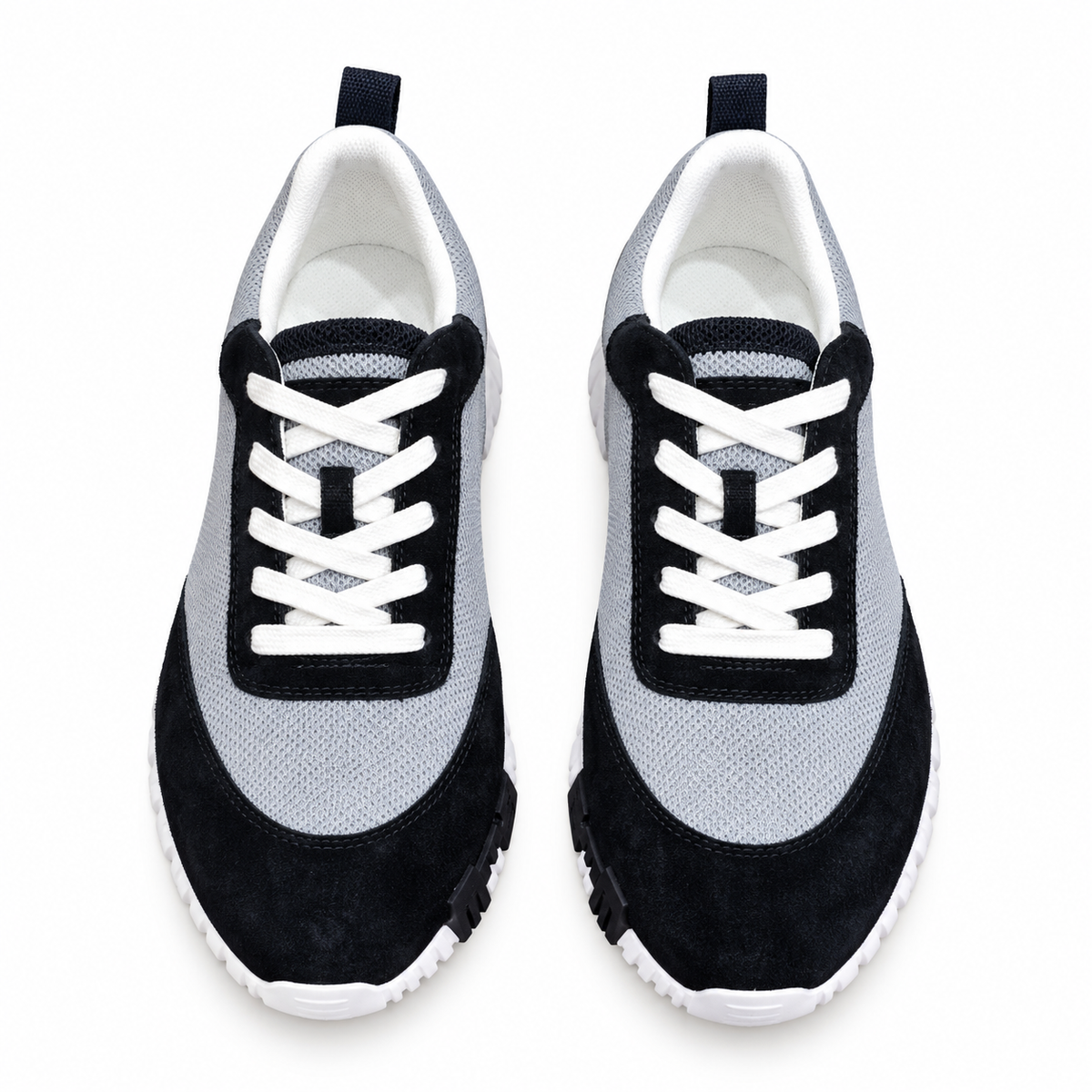 Hermès Grey & Black Sneakers with White Sole