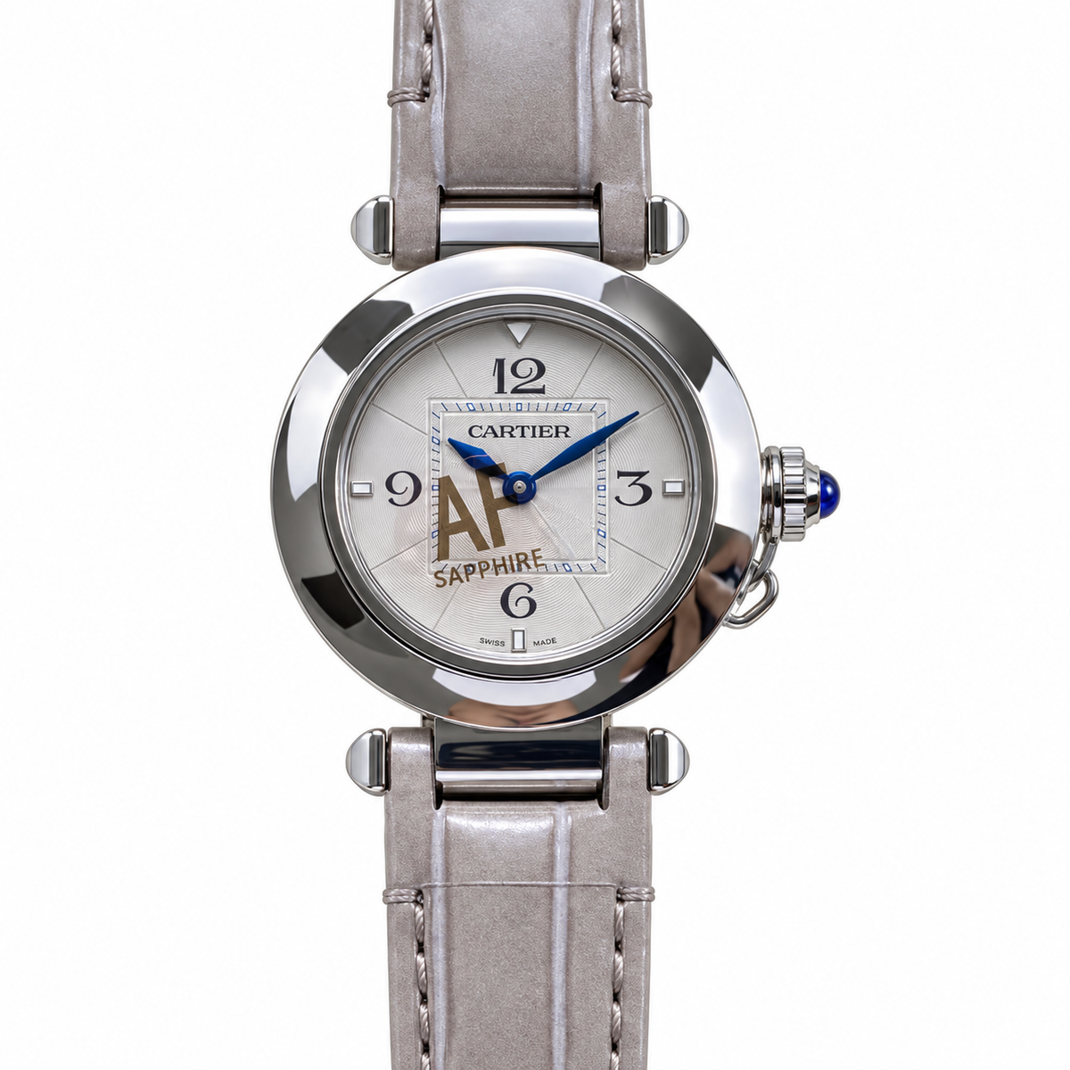 Cartier Pasha de Cartier Stainless Steel Grey Alligator Leather Watch