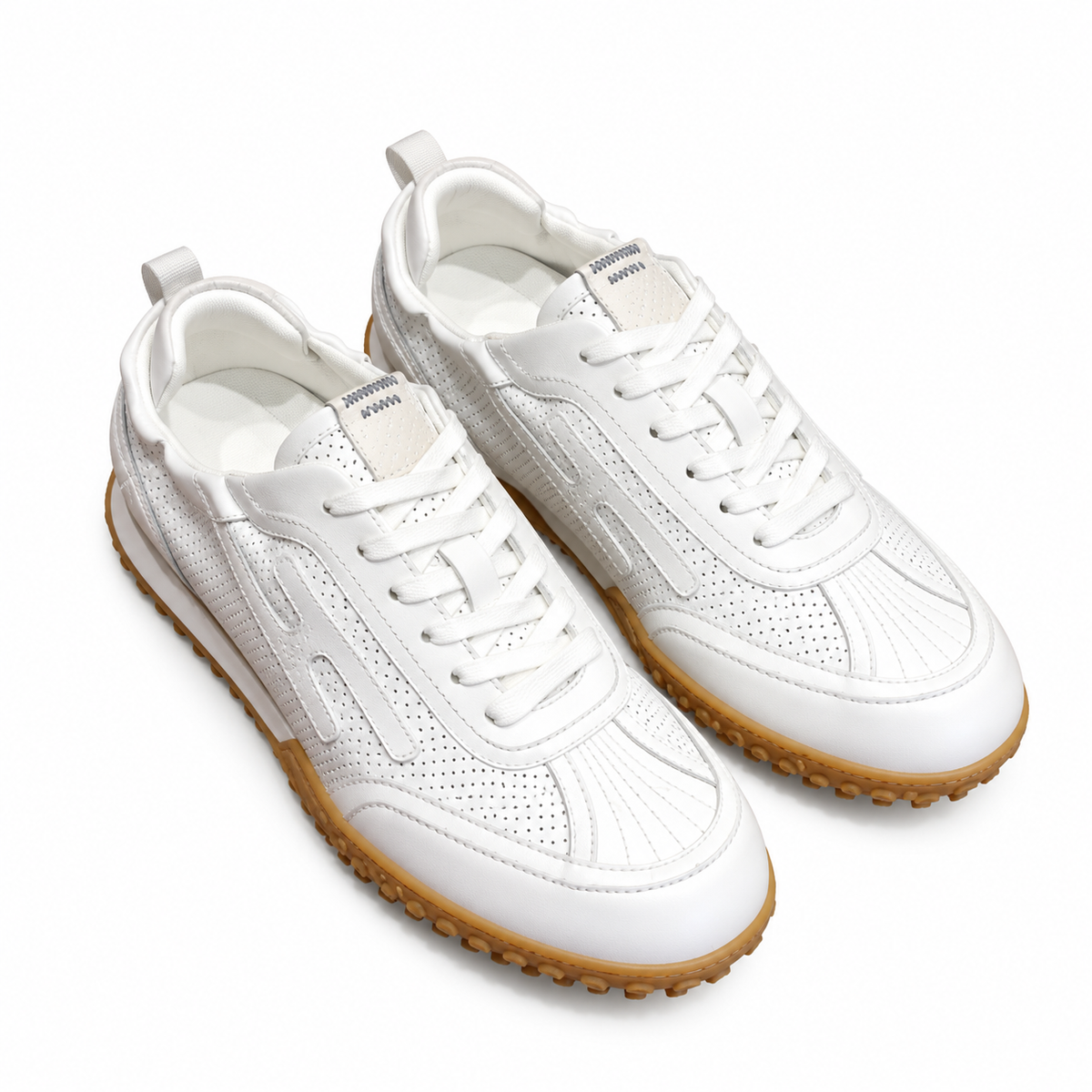 Hermès White Perforated Low-Top Sneakers