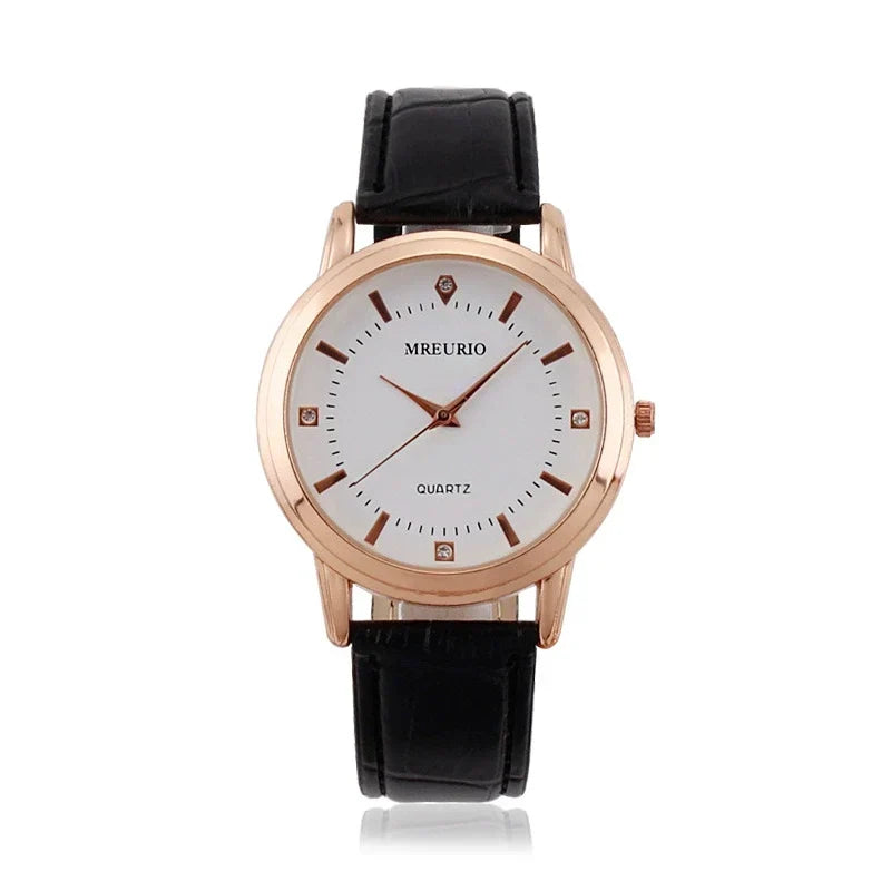 Women's Classic Round Watch – Silver Roman Numeral Brown Leather