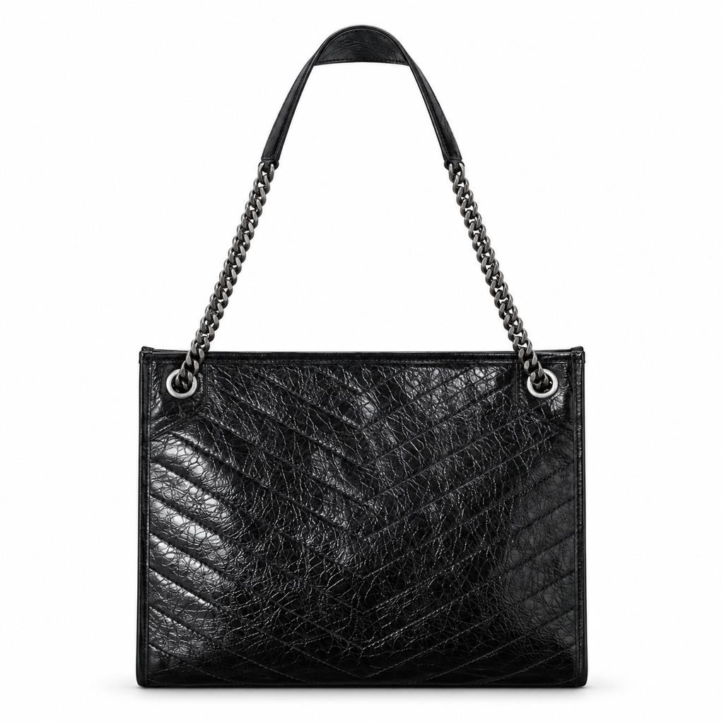 YSL Niki Shopping Bag – Black Quilted Leather