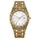 Men's Iced Out Watch – Rose Gold Crystal Diamond Black Dial