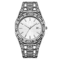 Men's Iced Out Watch – Rose Gold Crystal Diamond Black Dial