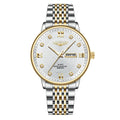LANGQIES Classic Two-Tone Watch 40mm | Diamond Hour Markers & Dual Calendar