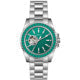 ONOLA Automatic — Steel, Green Baguette Crystal Bezel, Green Skeleton Dial & Steel Bracelet, Men