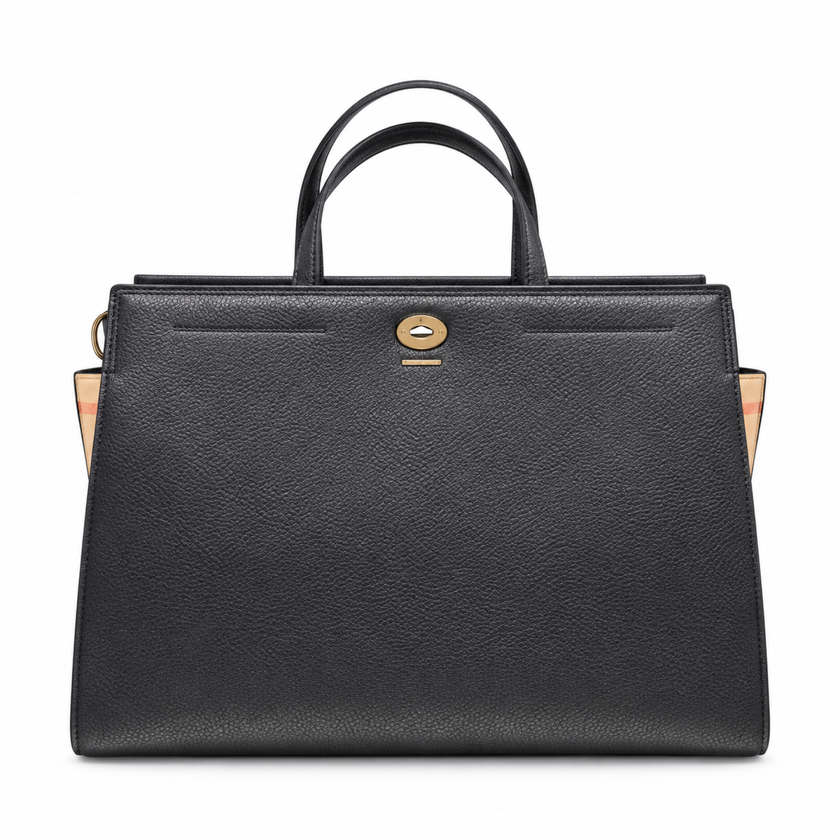 Burberry Heritage Check Black Top Handle Bag
