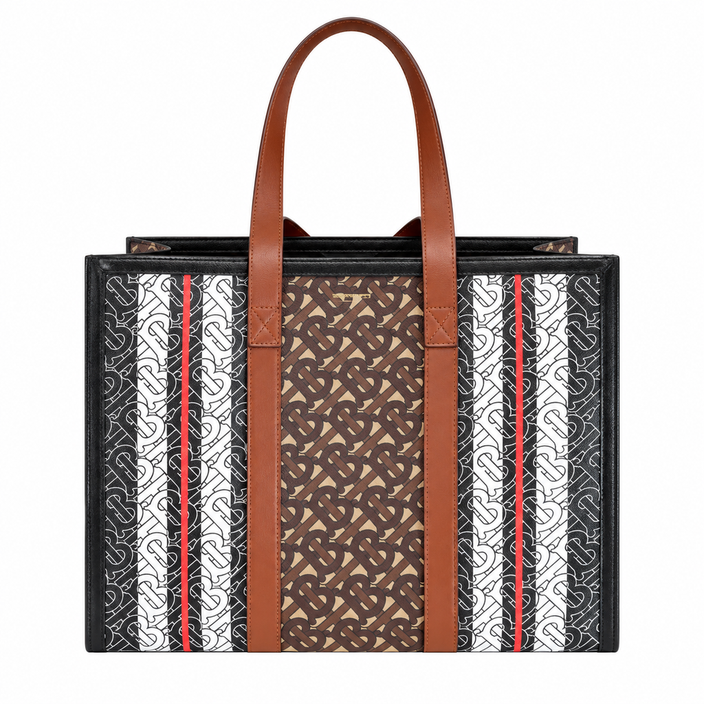 Burberry Heritage Monogram Stripe Tote