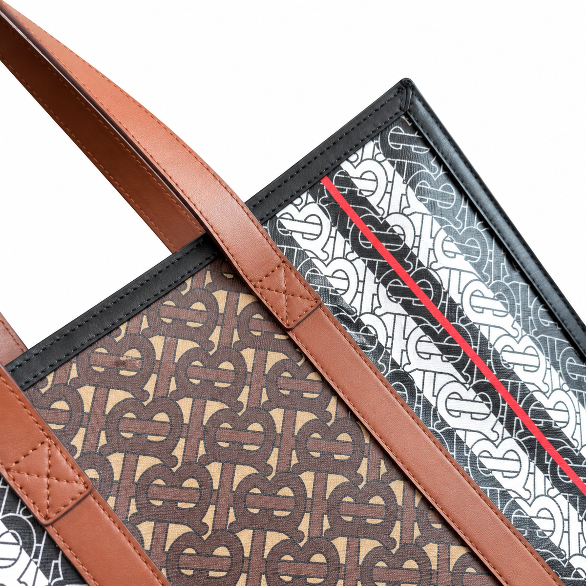 Burberry Heritage Monogram Stripe Tote