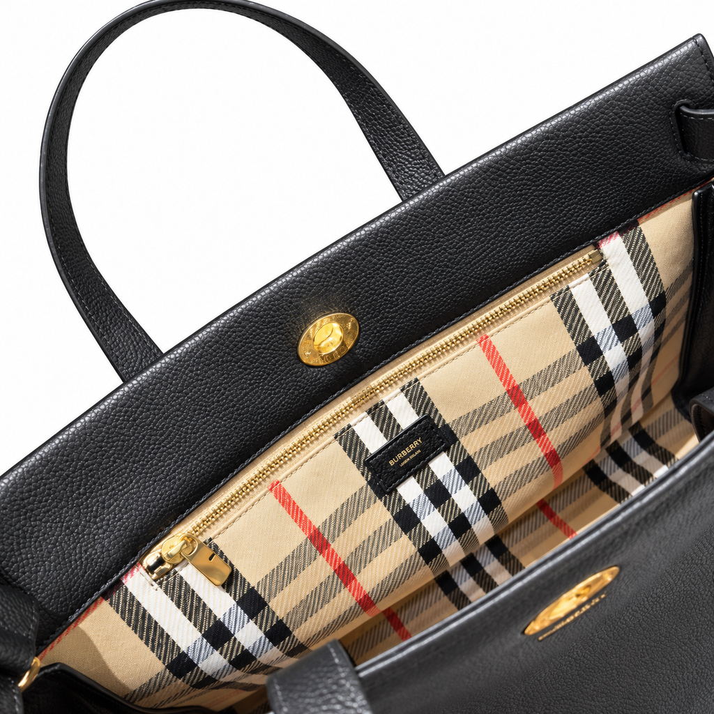 Burberry Heritage Check Black Top Handle Bag