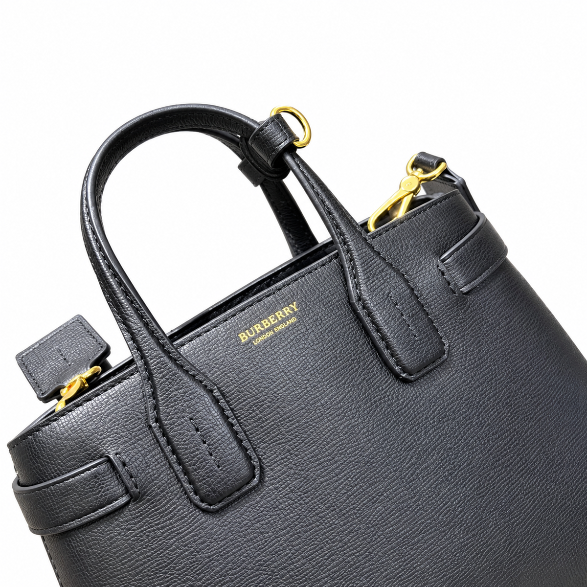 Burberry Noir Signature Top Handle Bag
