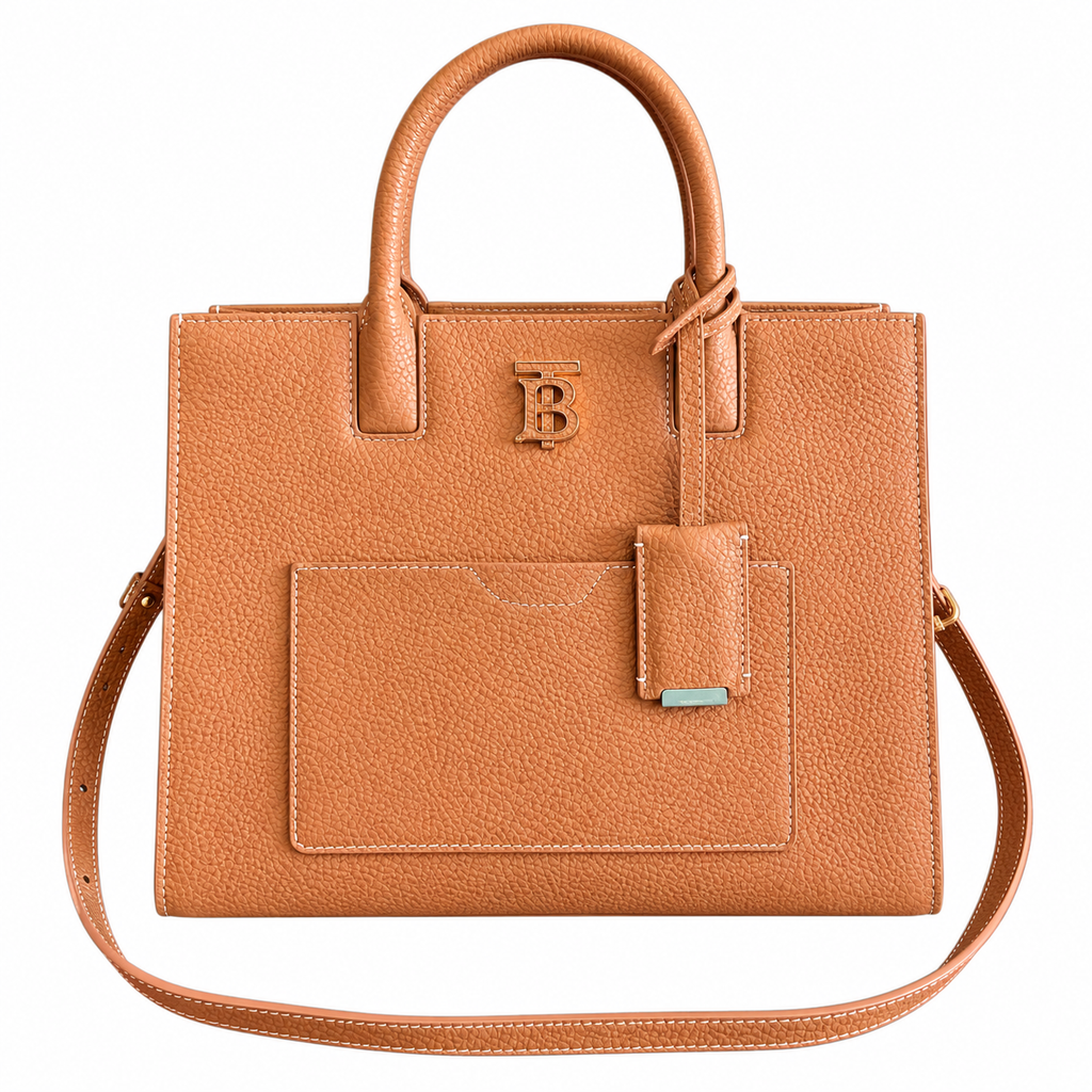 Burberry Caramel TB Monogram Top Handle Bag