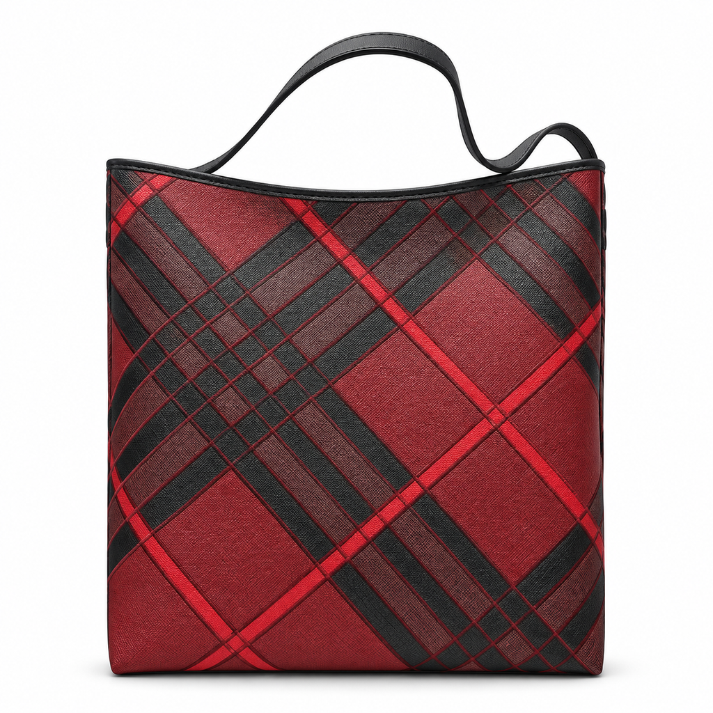 Burberry Crimson Check Equestrian Tote